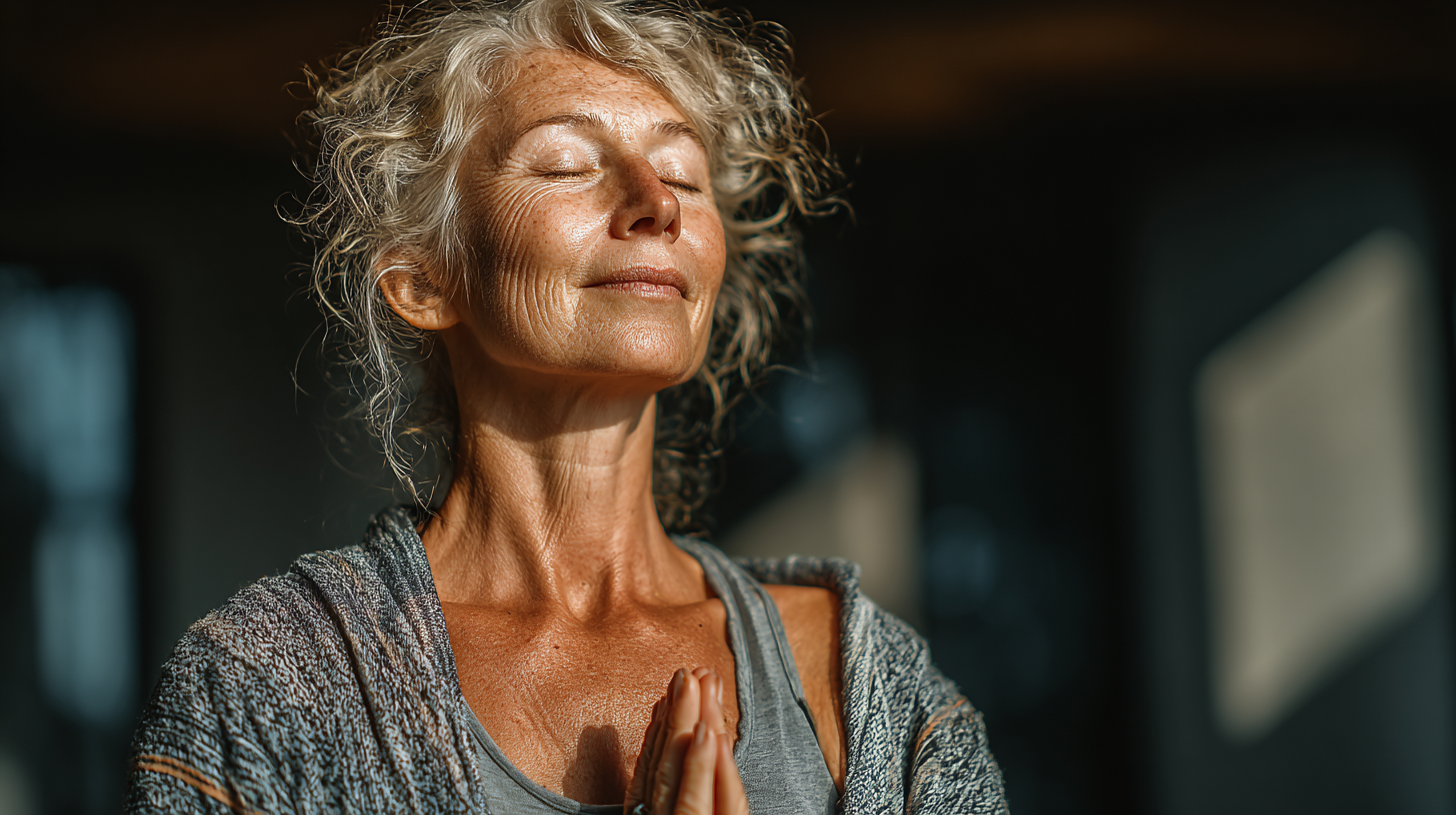 Група людей практикує йогу в парку